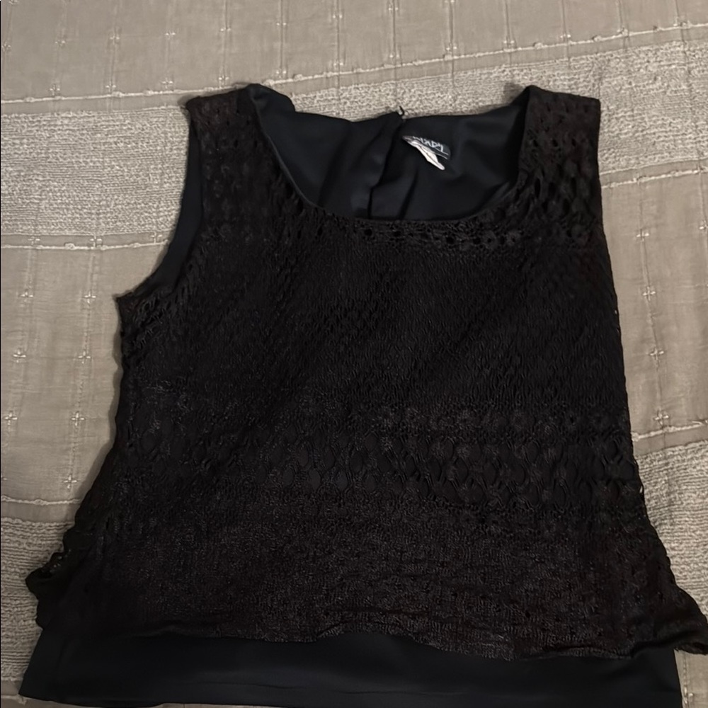 Chic Black Lace Women's Tank Top